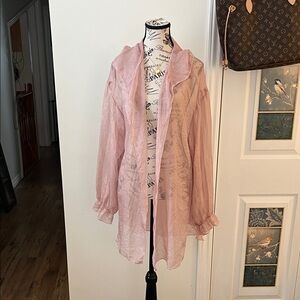 Source Unknown Light Shimmering Dusky Pink Sheer Women's Jacket